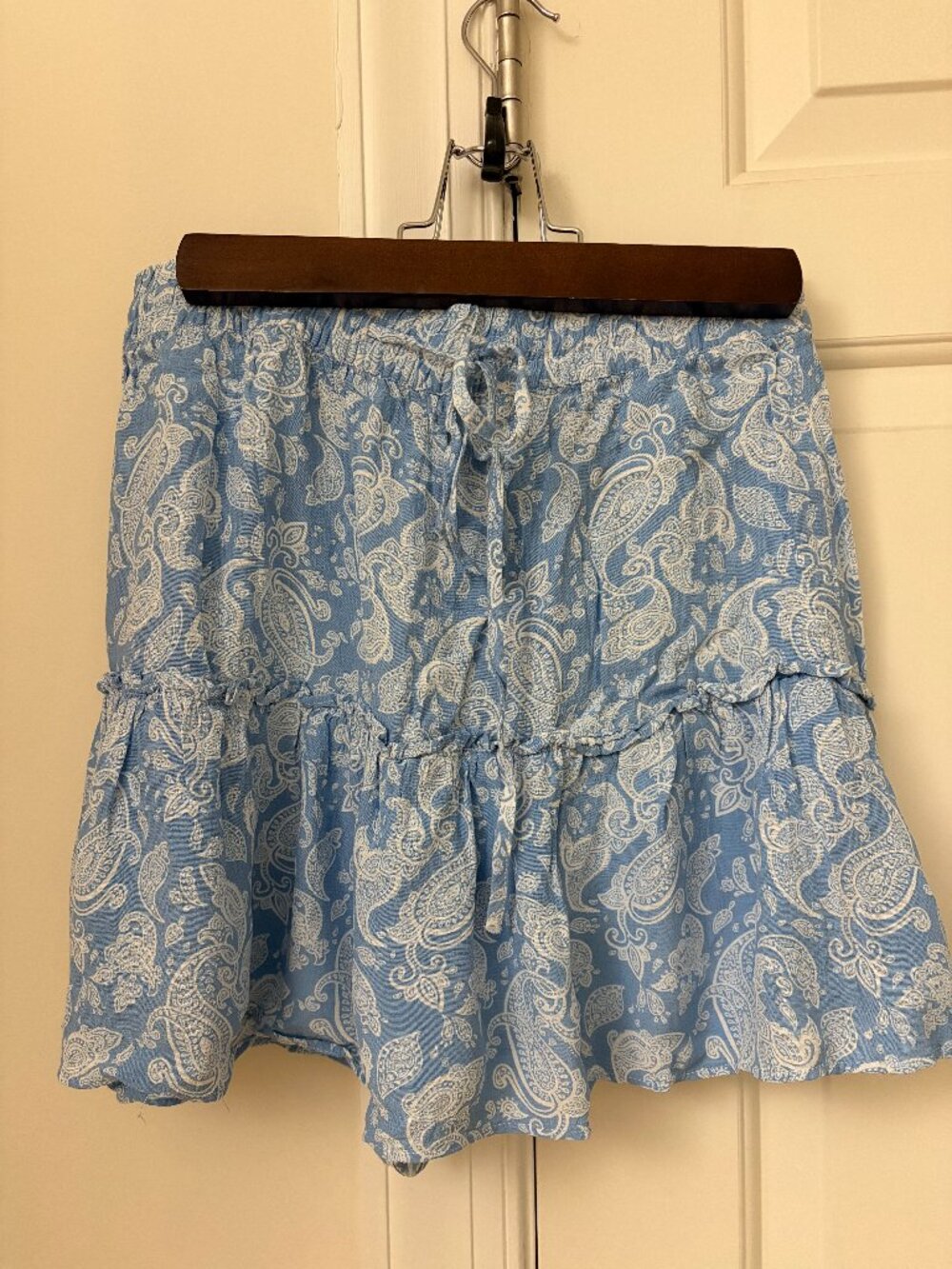 Zara Blue Paisley Mini Skort - Size S